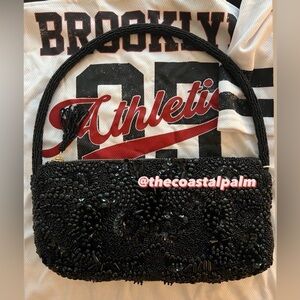 BLACK VIRAL BEADED BAG NWT